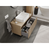 Mexen Rivel Badezimmerschrank Waschtischunterschrank 100 cm, 1 Schublade, geriffelt, Eiche - 91A20-10047-1-BF81