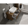Mexen Rivel Badezimmer-Waschtischschrank 100 cm, 2 Schubladen, geriffelt, Nussbaum - 91A20-10047-2-BFF86