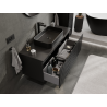Mexen Rivel Badezimmerschrank für Waschtisch 120 cm, 1 Schublade, geriffelt, schwarz matt - 91A20-12047-1-BF71