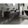 Mexen Rivel Badezimmer-Unterschrank 140 cm, 1 Schublade, gerillt, schwarz matt - 91A20-14023-1-BF71
