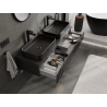 Mexen Rivel Badezimmer-Unterschrank 140 cm, 1 Schublade, gerillt, schwarz matt - 91A20-14023-1-BF71