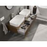 Mexen Rivel Badezimmer-Unterschrank 140 cm, 1 Schublade, geriffelt, Nussbaum - 91A20-14023-1-BF86
