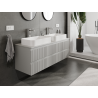 Mexen Rivel Badezimmerschrank für Waschbecken 140 cm, 2 Schubladen, geriffelt, graumatt - 91A20-14047-2-BFF62
