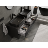 Mexen Rivel Badezimmer-Unterschrank 140 cm, 2 Schubladen, gerillt, mattschwarz - 91A20-14047-2-BFF71