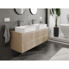 Mexen Rivel Badezimmerschrank unter dem Waschbecken 140 cm, 2 Schubladen, geriffelt, Eiche - 91A20-14047-2-BFF81