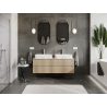 Mexen Rivel Badezimmerschrank unter dem Waschbecken 140 cm, 2 Schubladen, geriffelt, Eiche - 91A20-14047-2-BFF81