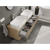 Mexen Rivel Badezimmerschrank unter dem Waschbecken 140 cm, 2 Schubladen, geriffelt, Eiche - 91A20-14047-2-BFF81