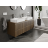 Mexen Rivel Badezimmerschrank 140 cm, 2 Schubladen, geriffelt, Nussbaum - 91A20-14047-2-BFF86