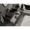 Mexen Rivel Badezimmer-Waschbeckenschrank 160 cm, 1 Schublade, geriffelt, schwarz matt - 91A20-16023-1-BF71