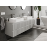Mexen Rivel Badezimmerunterschrank 160 cm, 2 Schubladen, gerillt, grau matt - 91A20-16047-2-BFF62