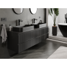 Mexen Rivel Badezimmer-Unterschrank 160 cm, 2 Schubladen, geriffelt, schwarz matt - 91A20-16047-2-BFF71