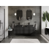 Mexen Rivel Badezimmer-Unterschrank 160 cm, 2 Schubladen, geriffelt, schwarz matt - 91A20-16047-2-BFF71