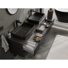 Mexen Rivel Badezimmer-Unterschrank 160 cm, 2 Schubladen, geriffelt, schwarz matt - 91A20-16047-2-BFF71