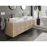 Mexen Rivel Badezimmerschrank unter dem Waschbecken 160 cm, 2 Schubladen, geriffelt, Eiche - 91A20-16047-2-BFF81
