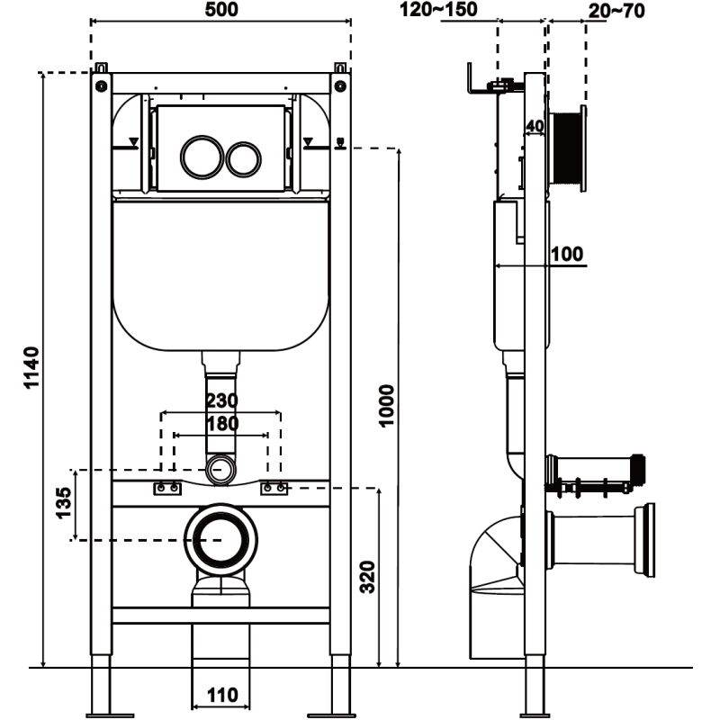 Mexen Tex E Unterputzrahmen für WC - 61109