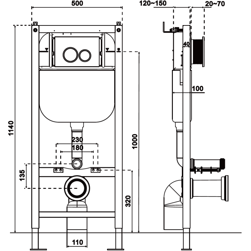 Mexen Tex Air E pneumatischer Unterputzrahmen für WC - 61109A