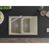 Mexen Gaspar Granitspüle 1,5-Becken mit Abtropffläche und Küchenarmatur Duero, beige - 6507-69-671600-00