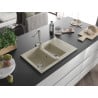 Mexen Gaspar Granitspüle 1,5-Becken mit Abtropffläche und Küchenarmatur Duero, beige - 6507-69-671600-00