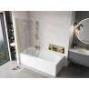Mexen Mist 2-flügelige Duschwand links 80 x 150 cm, transparent, gebürstetes Gold - 8A9-080-002-55-00-L