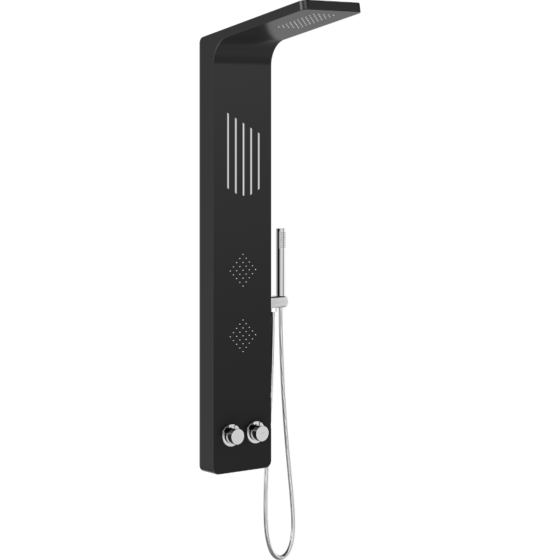 Mexen Navas Duschpaneel, schwarz - 7627-02-70