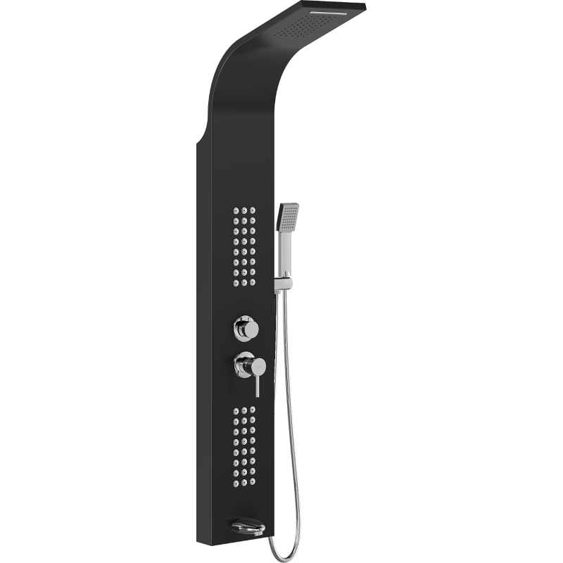 Mexen Ardo Duschpaneel mit Auslauf, schwarz - 7617-04-70
