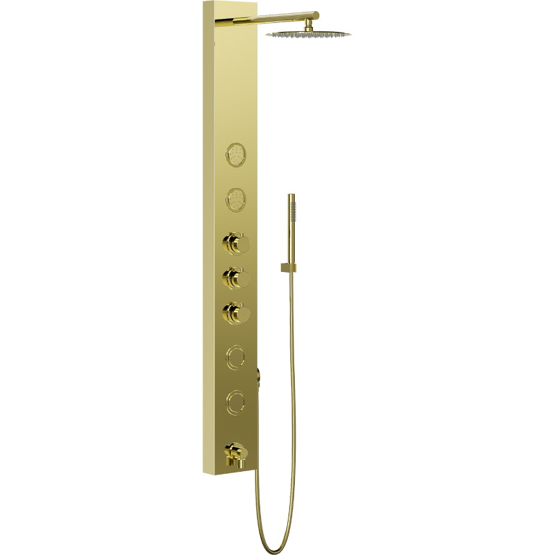 Mexen Ivo Duschpaneel mit Auslauf, gold - 7608-03-50