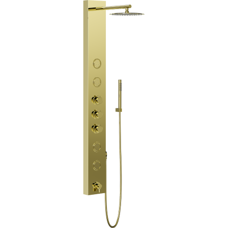Mexen Ivo Duschpaneel mit Auslauf, gold - 7608-03-50