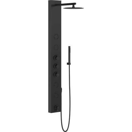 Mexen Ivo Duschpaneel mit Auslauf, schwarz - 7608-03-70