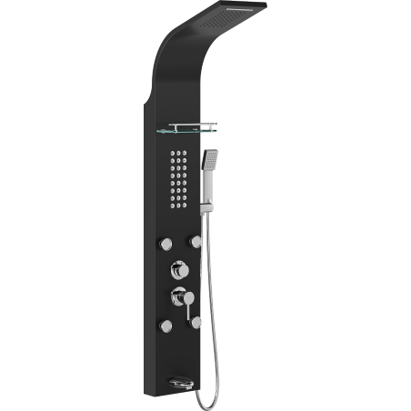 Mexen Adrox Duschpaneel mit Auslauf, schwarz - 7613-04-70