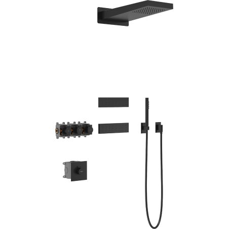 Mexen Fall Unterputz-Brauseset, schwarz - 7602-04-70