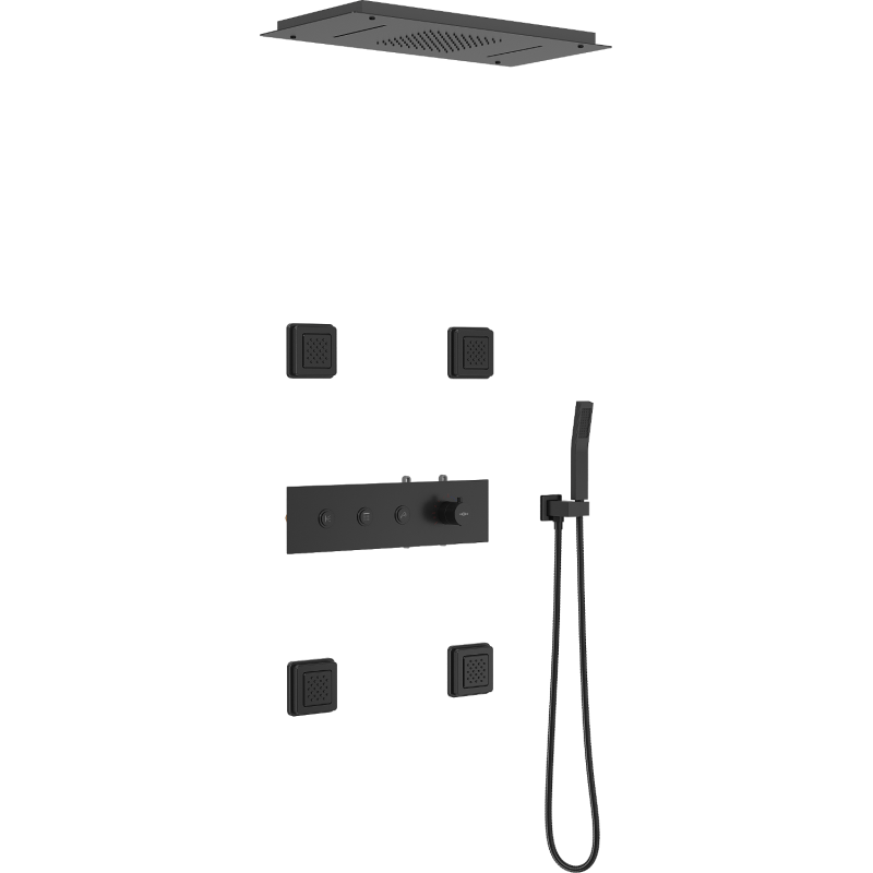 Mexen Soler Unterputz-Duschset, schwarz - 7601-04-70