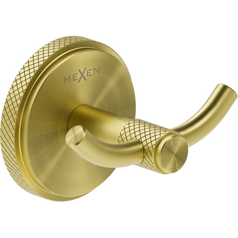 Mexen Gravo doppelter Handtuchhaken, gebürstetes Gold - 70A93012-55
