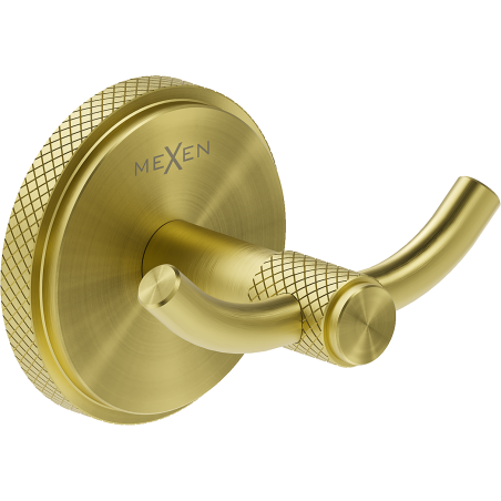 Mexen Gravo doppelter Handtuchhaken, gebürstetes Gold - 70A93012-55