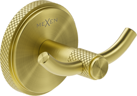 Mexen Gravo doppelter Handtuchhaken, gebürstetes Gold - 70A93012-55