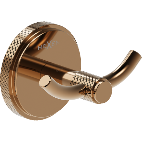 Mexen Gravo doppelter Handtuchhaken, Roségold - 70A93012-60