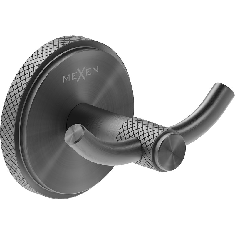 Mexen Gravo doppelter Handtuchhaken, gebürstetes Gun Gray - 70A93012-66