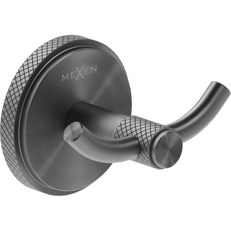 Mexen Gravo doppelter Handtuchhaken, gebürstetes Gun Gray - 70A93012-66