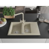 Mexen Gaspar Granit-Spüle 1,5-fach mit Abtropffläche und Küchenarmatur Duero, beige - 6507-69-671600-69
