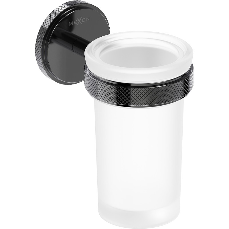 Mexen Gravo Zahnputzbecher, schwarzes Chrom - 70A93051-73
