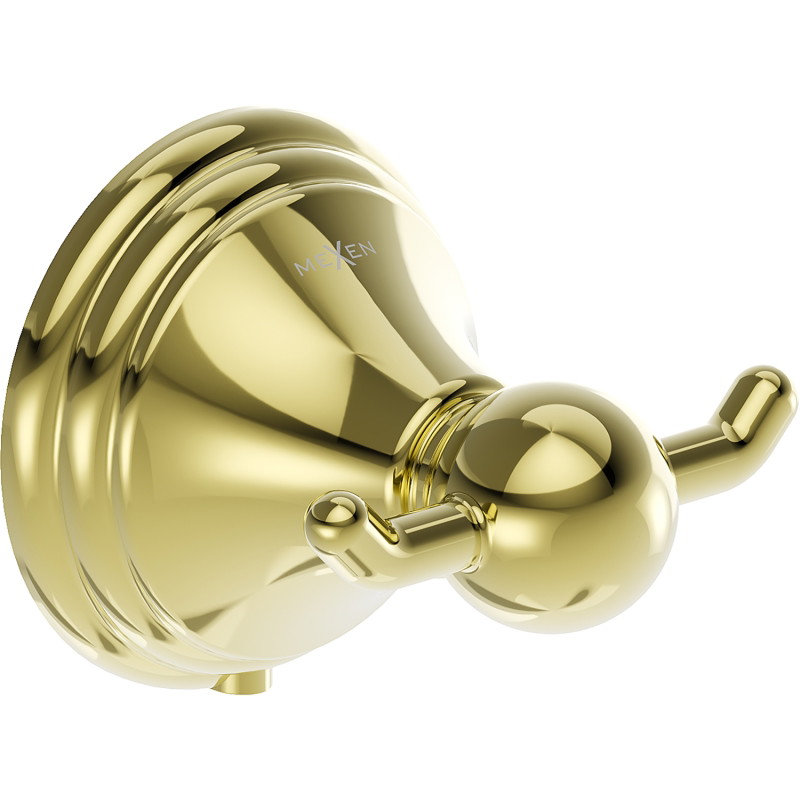 Mexen Lusso doppelter Handtuchhaken, gold - 70A16812-50
