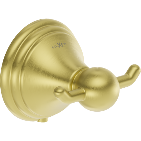 Mexen Lusso doppelter Handtuchhaken, gebürstetes Gold - 70A16812-55
