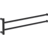 Mexen Loop doppelter schwenkbarer Handtuchhalter, Black Chrome - 70A71049-73