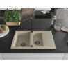 Mexen Gaspar Granitspüle 1,5-Becken mit Abtropffläche und Küchenarmatur Duero, beige - 6507-69-671600-70