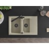 Mexen Gaspar Granitspüle 1,5-Becken mit Abtropffläche und Küchenarmatur Duero, beige - 6507-69-671600-70