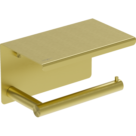 Mexen Loop Toilettenpapierhalter mit Ablage, gebürstetes Gold - 70A71022-55