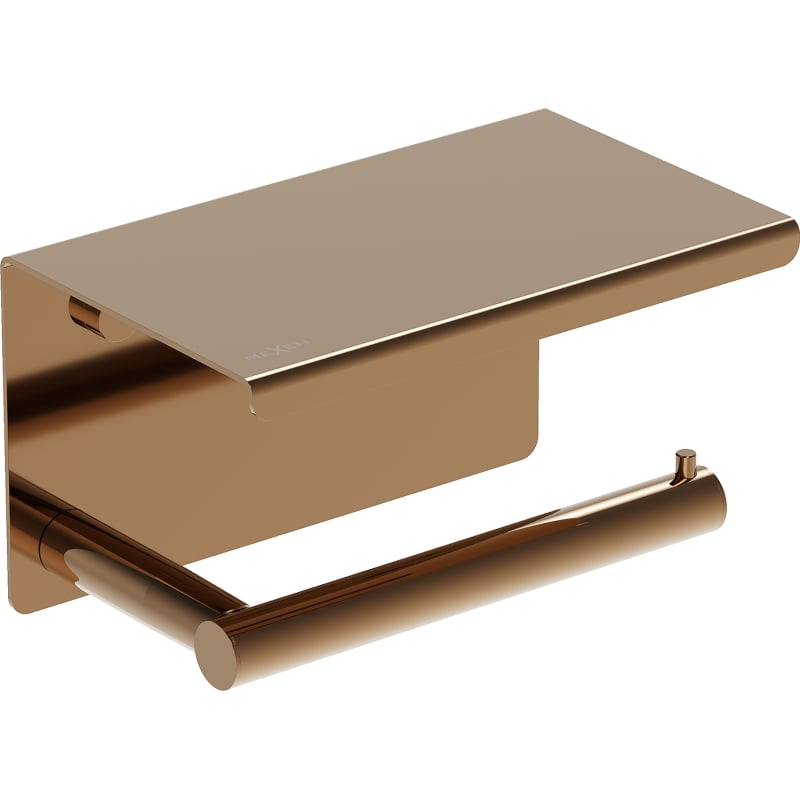 Mexen Loop Toilettenpapierhalter mit Ablage, Roségold - 70A71022-60