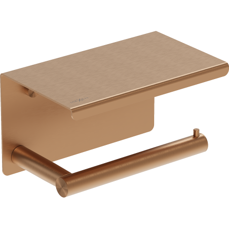Mexen Loop Toilettenpapierhalter mit Ablage, gebürstetes Kupfer - 70A71022-65
