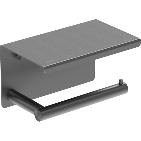 Mexen Loop Toilettenpapierhalter mit Ablage, gebürstetes Gun-Grau - 70A71022-66