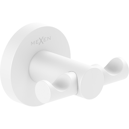 Mexen Ovio doppelter Handtuchhaken, weiß - 70A19512-20