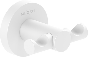 Mexen Ovio doppelter Handtuchhaken, weiß - 70A19512-20